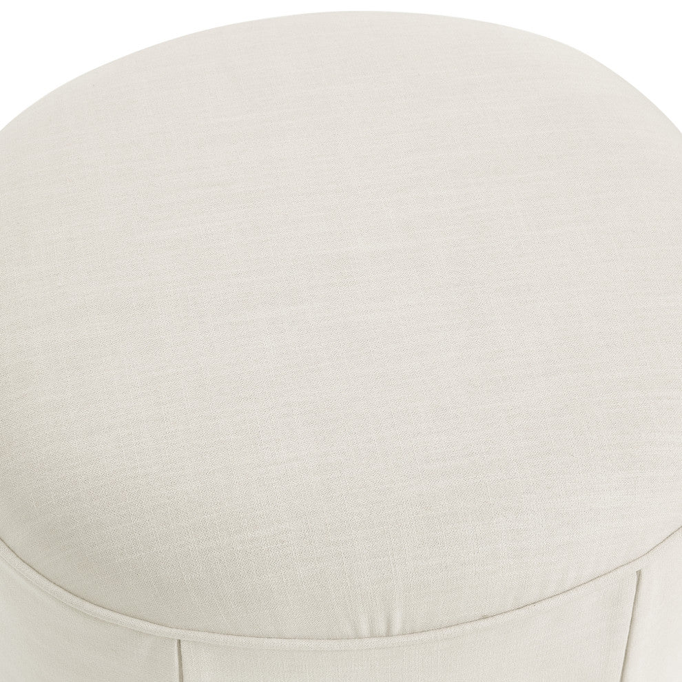 Rustic Manor Blanca Ottoman, Upholstered, Linen, Beige