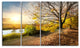 Beautiful Road by the River, Large Landscape Canvas Art, 48"x28", 4 Panels