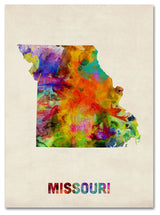 'Missouri Map' Canvas Art by Michael Tompsett