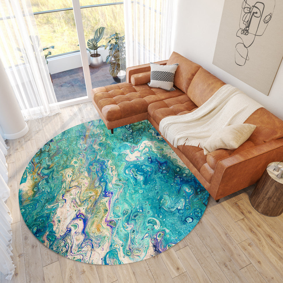 Kikiamo KK4 Lagoon 8' x 8' Round Rug