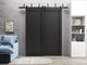 Slab Barn Door 42 x 84, Quadro 4111 Matte Black, Sliding
