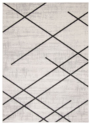 Aqua Damali Area Rug, Ivory/Black, 5'x7'
