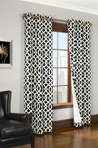 Pair of Thermal Insulated Grommet Top Curtains, Black, 80"w X 63"l