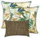 3-Piece Set Beige Tropical Leaves Indoor Outdoor Sewn Pillows