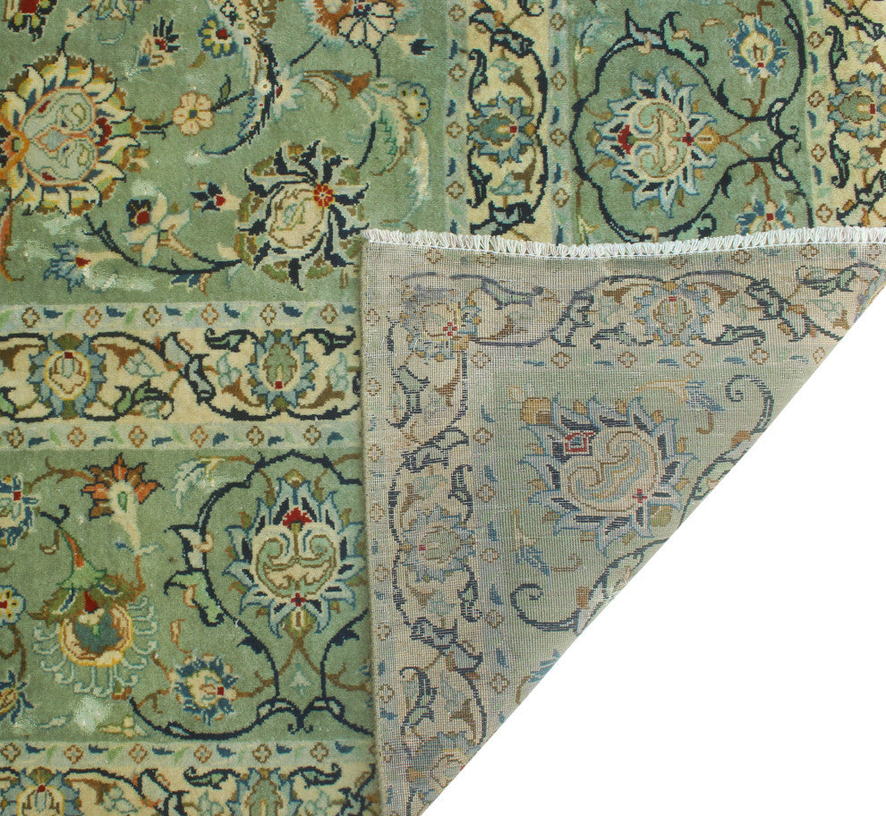 Super Vintage Distressed Calvert Lt. Green/Red Rug, 10'2 x 13'0