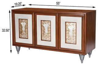 Shelly Leather and Capiz Shell Inlay Sideboard