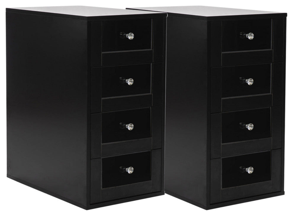 SlayStation 4 Drawer Vanity Storage Unit, Pro Black, Pair