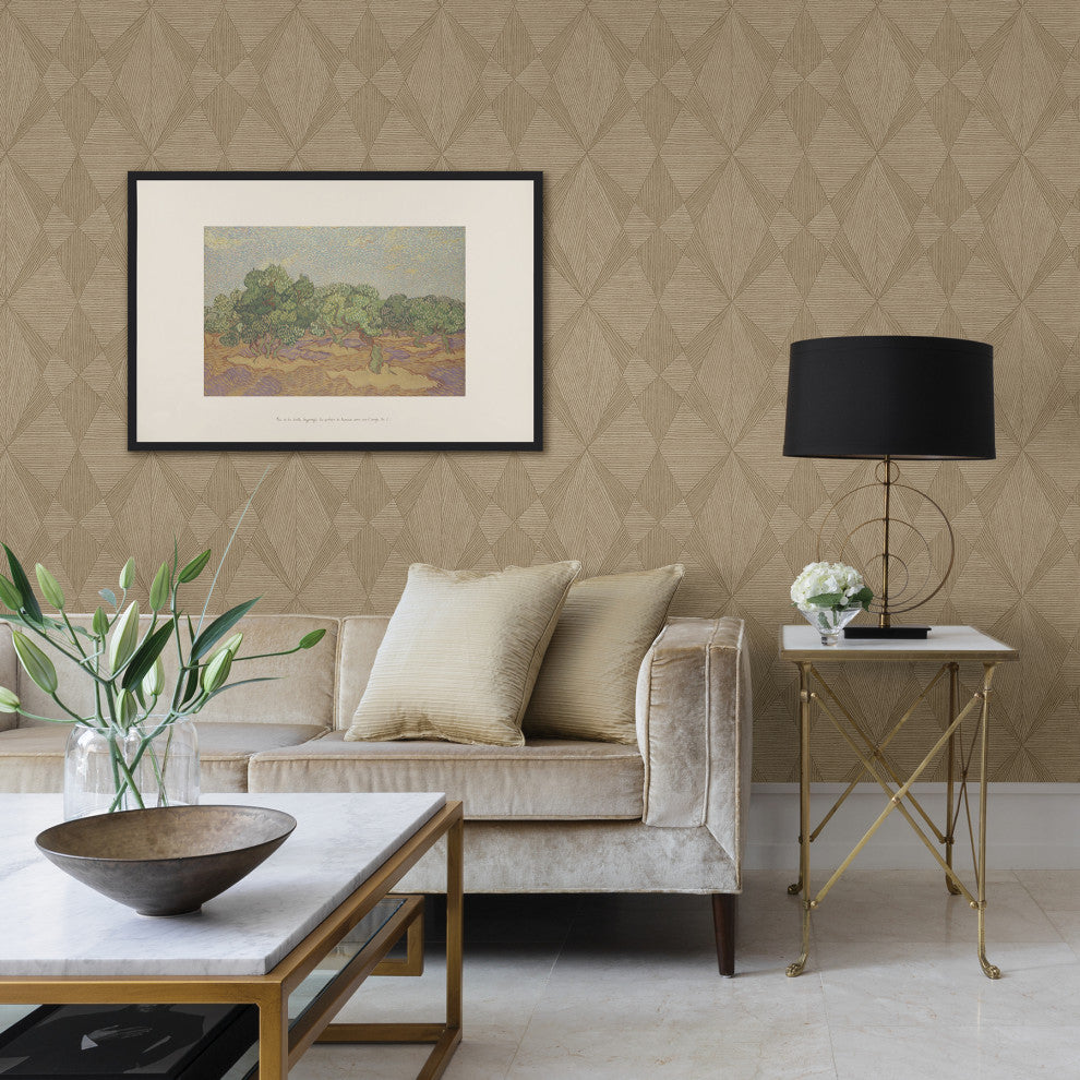 Intrinsic Light Brown Textured Geometric Wallpaper Bolt