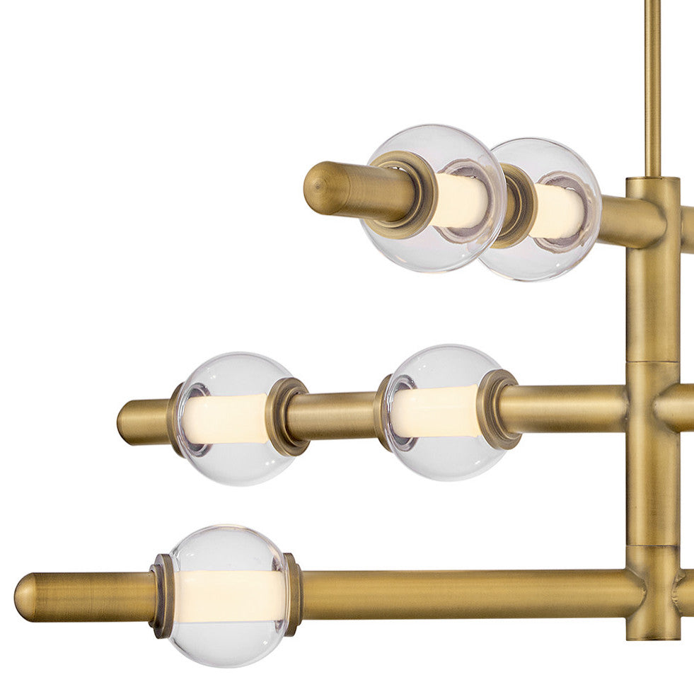 Hinkley Saxon Large Chandelier, Lacquered Brass