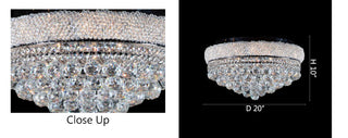 Clear Crytal Beaded, Chrome Frame, Crystal Ball Drop Flushmount.