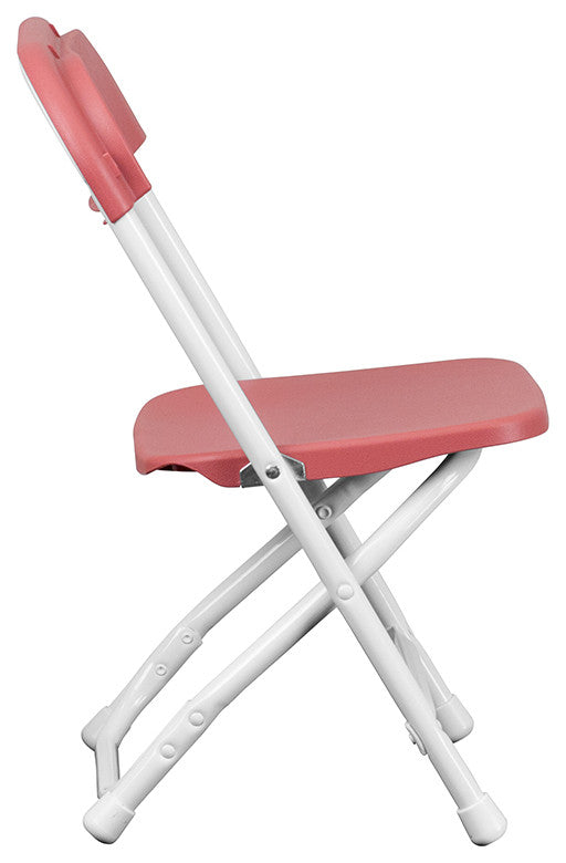 Burgundy, White Folding Chair Y-KID-BY-GG
