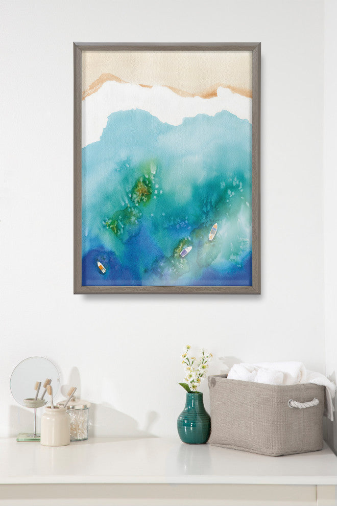 Blake Voyage Framed Printed Glass by Janet Meinke-Lau, Gray 18x24