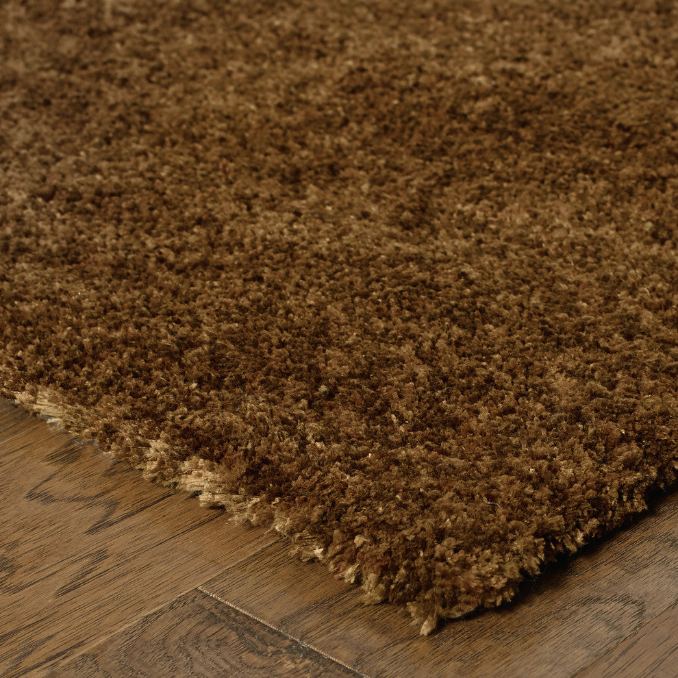 Hailey Heathered Brown Hand-Crafted Area Rug, 5'x7'