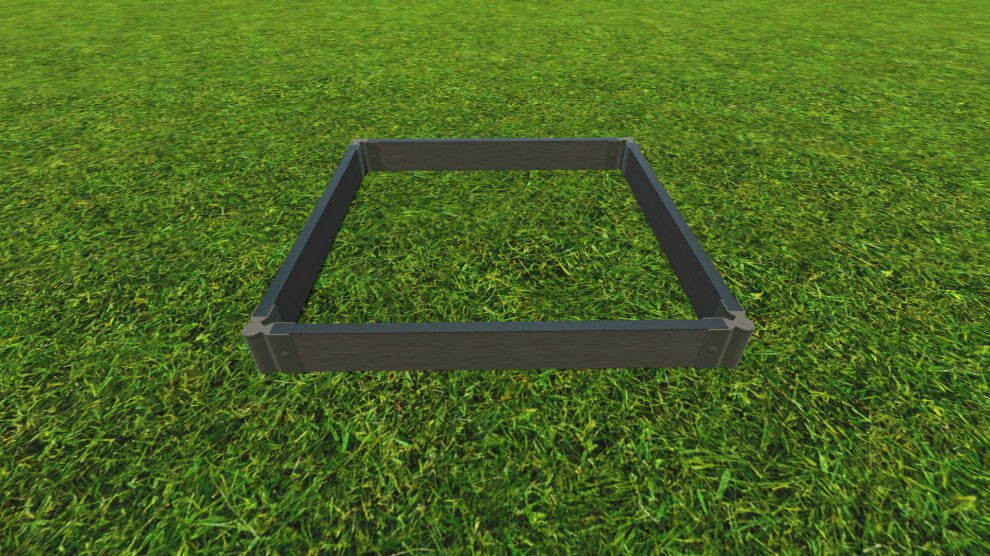Weathered Wood Raised Garden Bed 4'x4'x5.5", 2" Profile