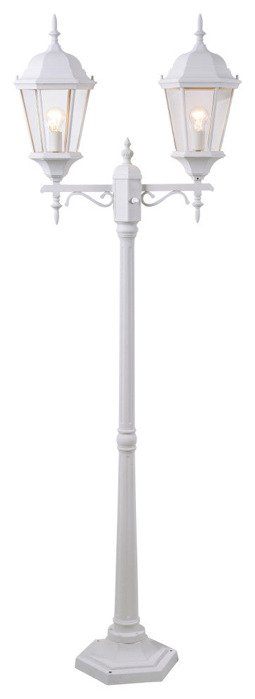 Kenroy 93434WH 2-Light Post Lantern, Villa