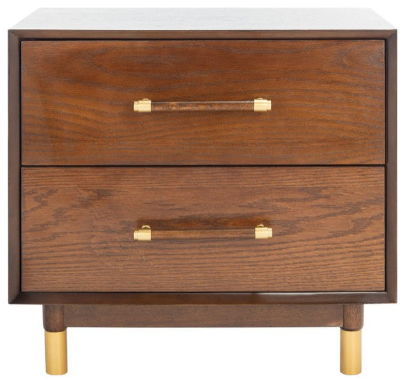 Safavieh Justice 2 Drawer Nightstand Walnut