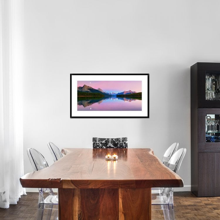 "Maligne Lake" Framed Digital Print by Yan Zhang, 44x24"