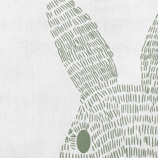 Monochrome Bunny Easter Decorative Lumbar Pillow, Laurel Tree Green, 14x20"