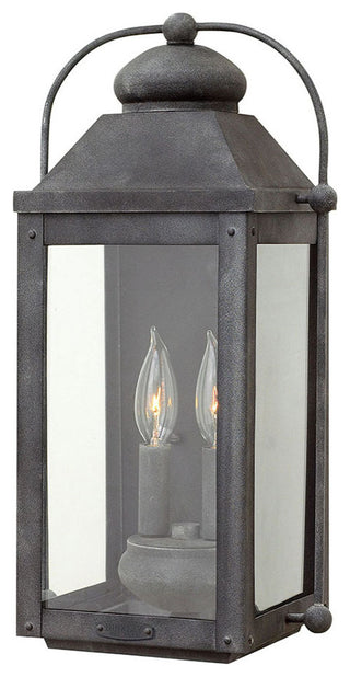 Hinkley Anchorage Medium Wall Mount Lantern, Aged Zinc