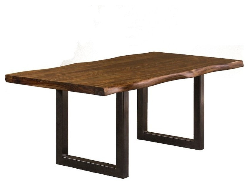 The Emerson Dining Table, 80"x39", Natural Sheesham, Contemporary, Rectangle