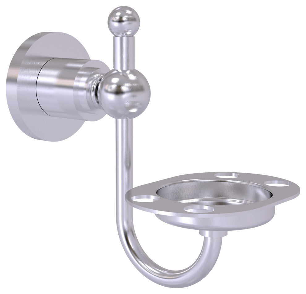 Astor Place Tumbler and Toothbrush Holder, Satin Chrome
