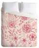 Pimlada Phuapradit Flower Drawing Pink Duvet Cover