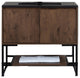 Freestanding Bath Vanity Set, Rose Wood, Integrated Solid Surface Sink, 36"