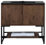 Freestanding Bath Vanity Set, Rose Wood, Integrated Solid Surface Sink, 36"