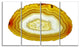 Yellow Agate with Geological Crystal, Abstract Canvas Artwork, 48"x28", 4 Panels