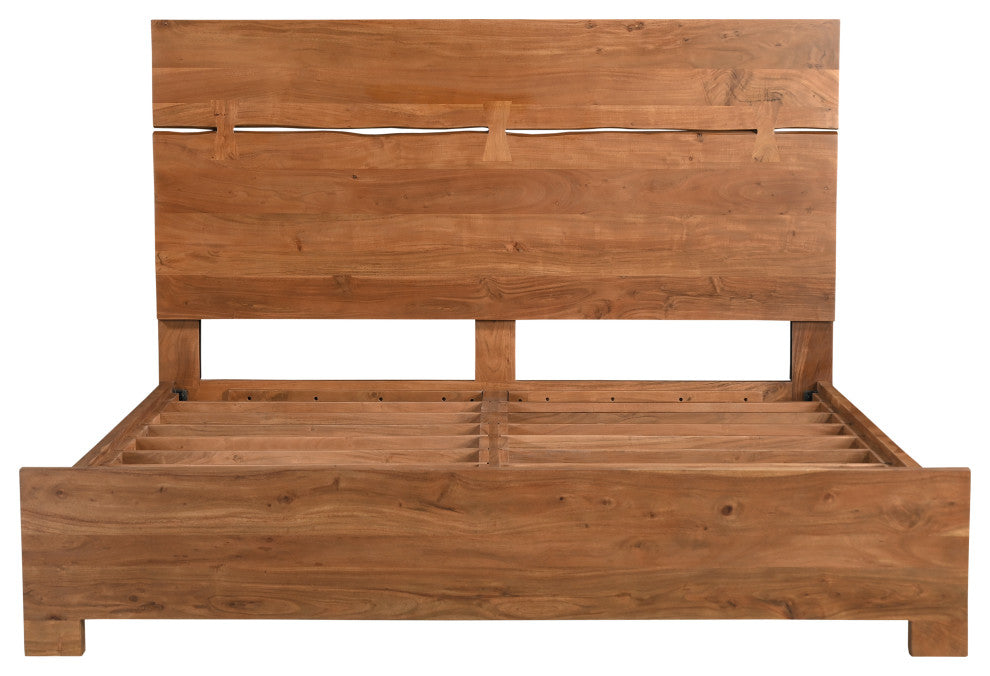 Lydia Live Edge Solid Wood Panel Bed, King, 56" H