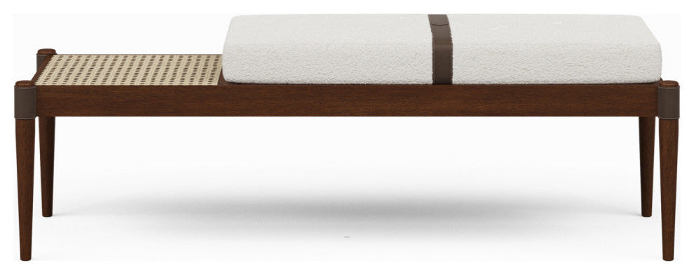 Bello Bench, Noodles Natural Upholstery, Neutral Brown, Natural Frame