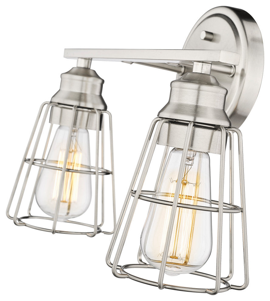 2 Light 15.25" Brushed Nickel Vanity Light