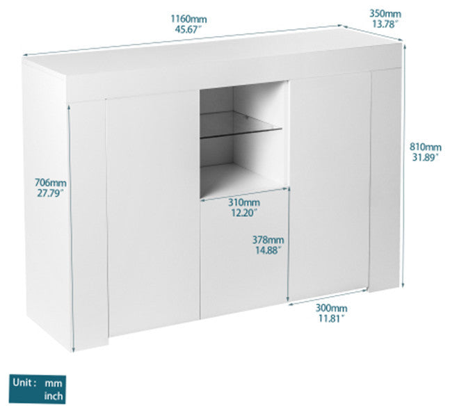 White sideboard TV storage table modern kitchen cabinet
