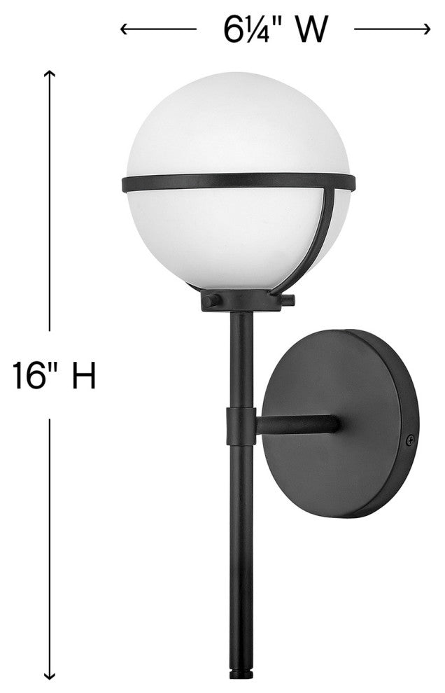 Hinkley Hollis Bathroom Vanity Light, Black, 1 Light