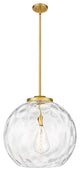 Athens Water Glass Pendant, Satin Gold, Clear Water Glass, Clear Water Glass