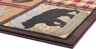 Homespun Cabin Novelty Pattern Lodge Area Rug, Multi-Color, 7'10'' X 10'3''