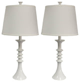 Marcato Table Lamps, Glossy White, Set of 2