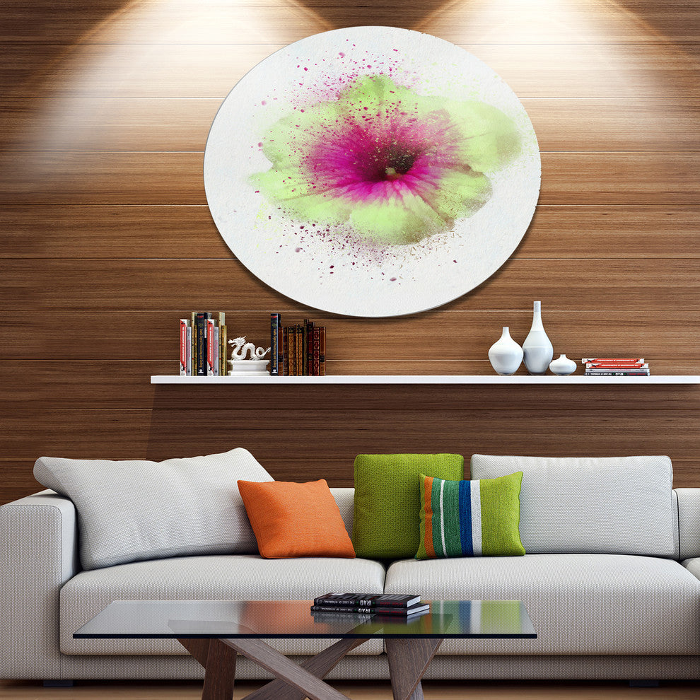 Colorful Gentiana Alpina Watercolor, Floral Disc Metal Wall Art, 11"