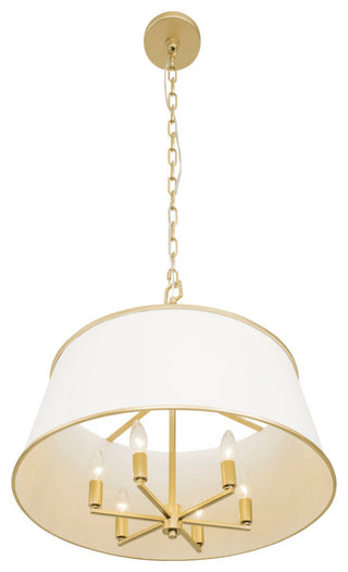 Coco 6-Lt  Pendant - Matte White/French Gold