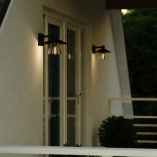 Westport Steel 1 Light Black Coastal Outdoor Wall Lantern Clear Glass