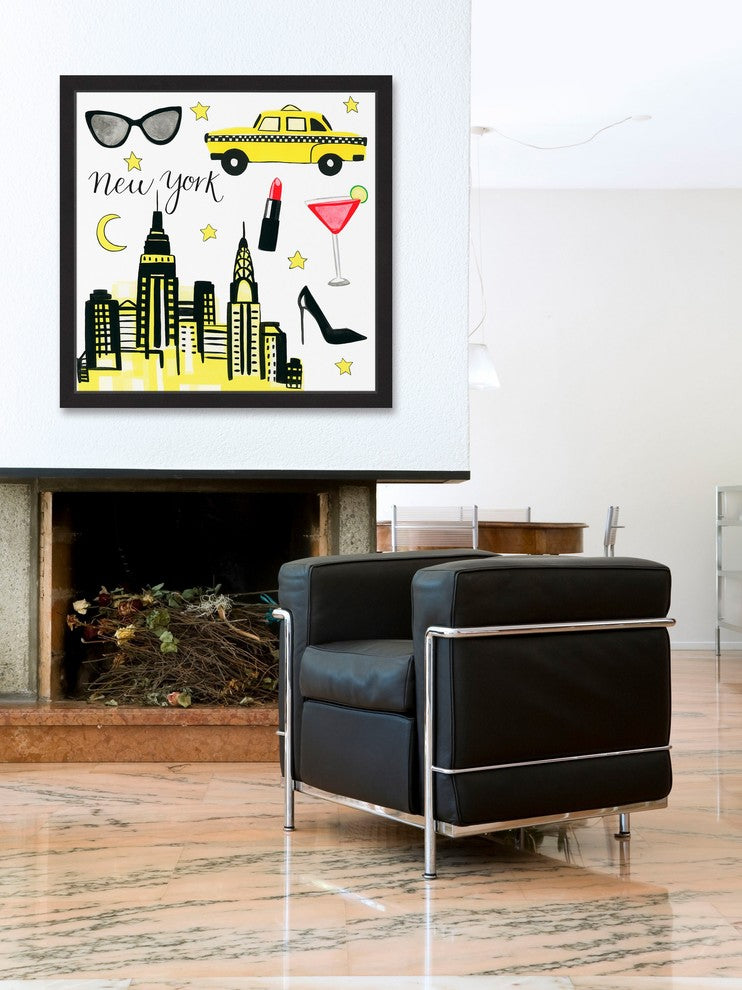 "NYC Chic" Framed Painting Print, 32x32
