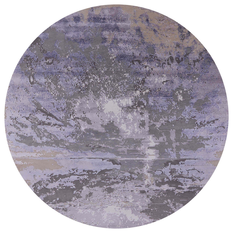 Ahgly Company Indoor Round Mid-Century Modern Area Rugs, 5' Round