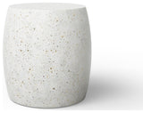 Mixx Pebble End Table, Ivory Terrazzo