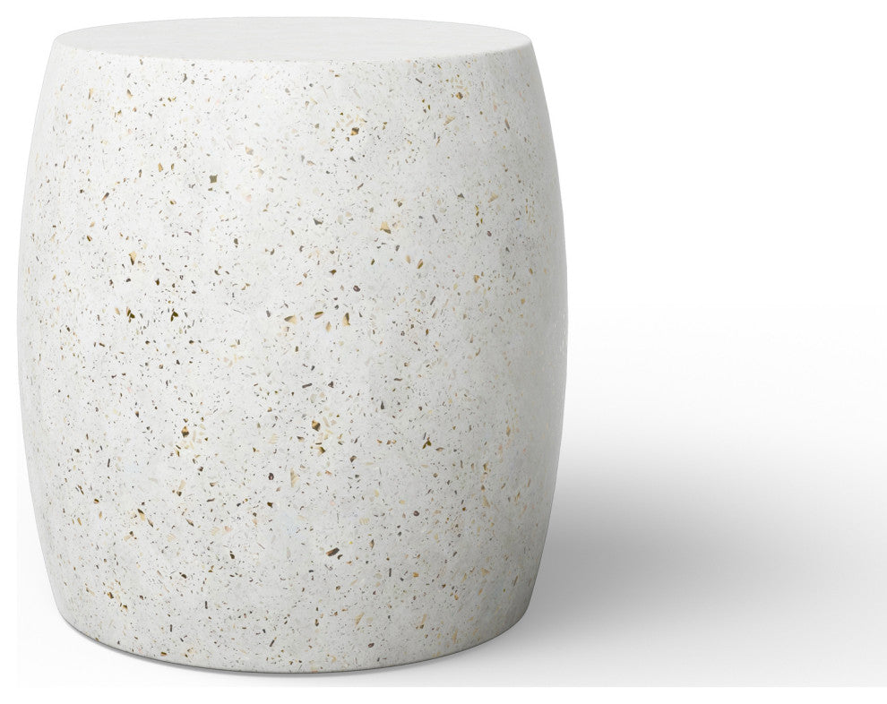 Mixx Pebble End Table, Ivory Terrazzo