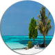 Beach With White Sand And Turquoise Water, Seascape Round Wall Art, 23"