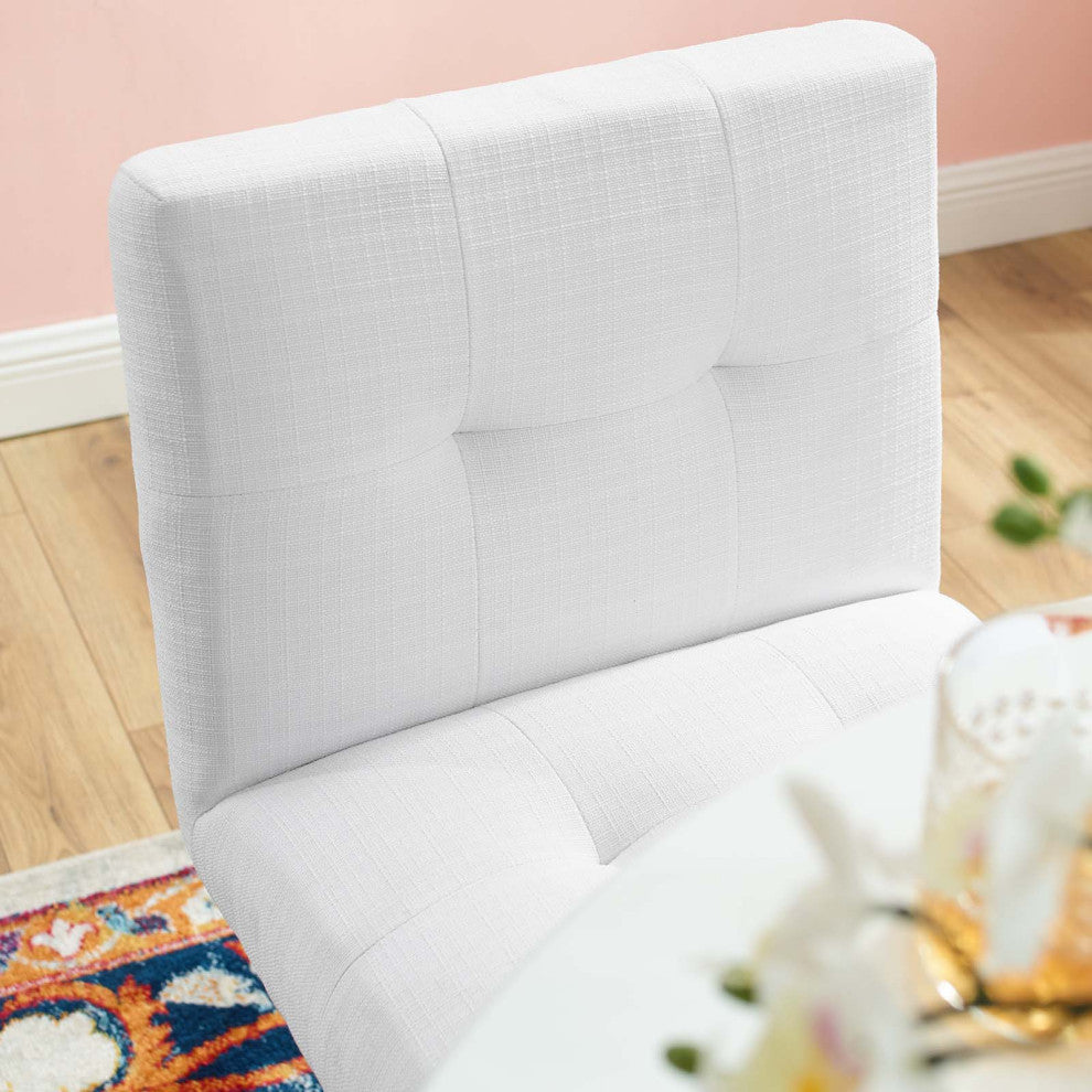 Counter Stool Chair, Fabric, Metal, Gold White, Bar Pub Cafe Bistro Restaurant