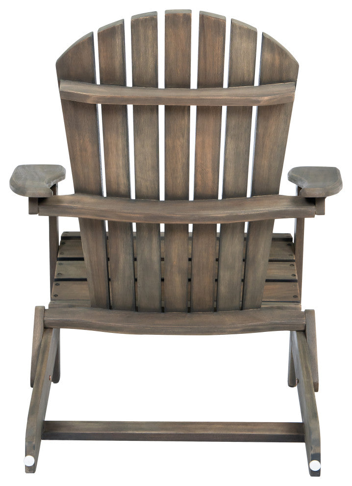 Malibu Outdoor Acacia Folding Adirondack Chairs and Cushion, Set of 4, Navy Blue