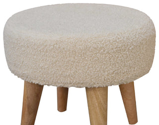 Cream Boucle Petite Footstool