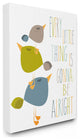 Stupell Industries Three Little Birds Print Green Tan and Blue, 30"x40" , Canvas