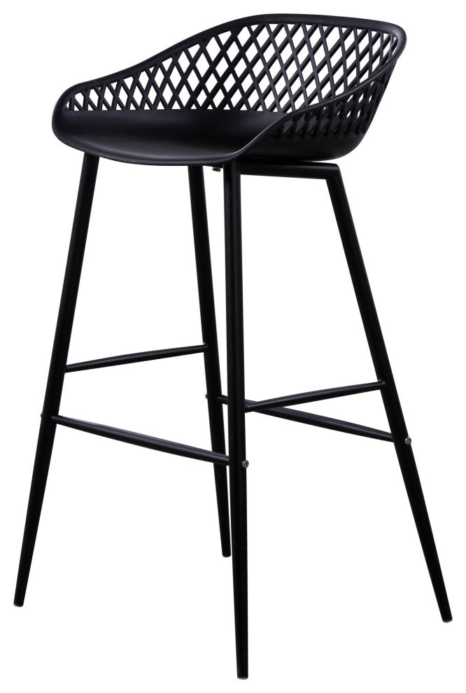 Contemporary Piazza Outdoor Barstool Black - M2 - Black
